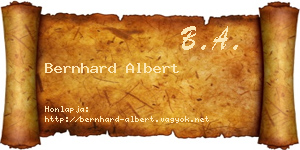 Bernhard Albert névjegykártya